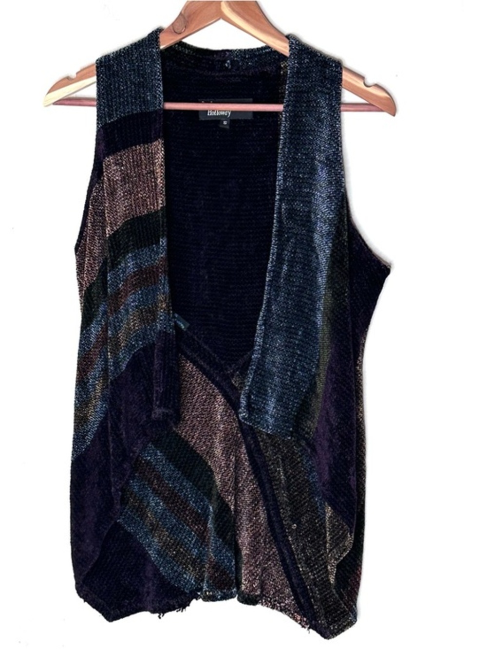Barbara Holloway Handwoven Chenille  Geo Vest S